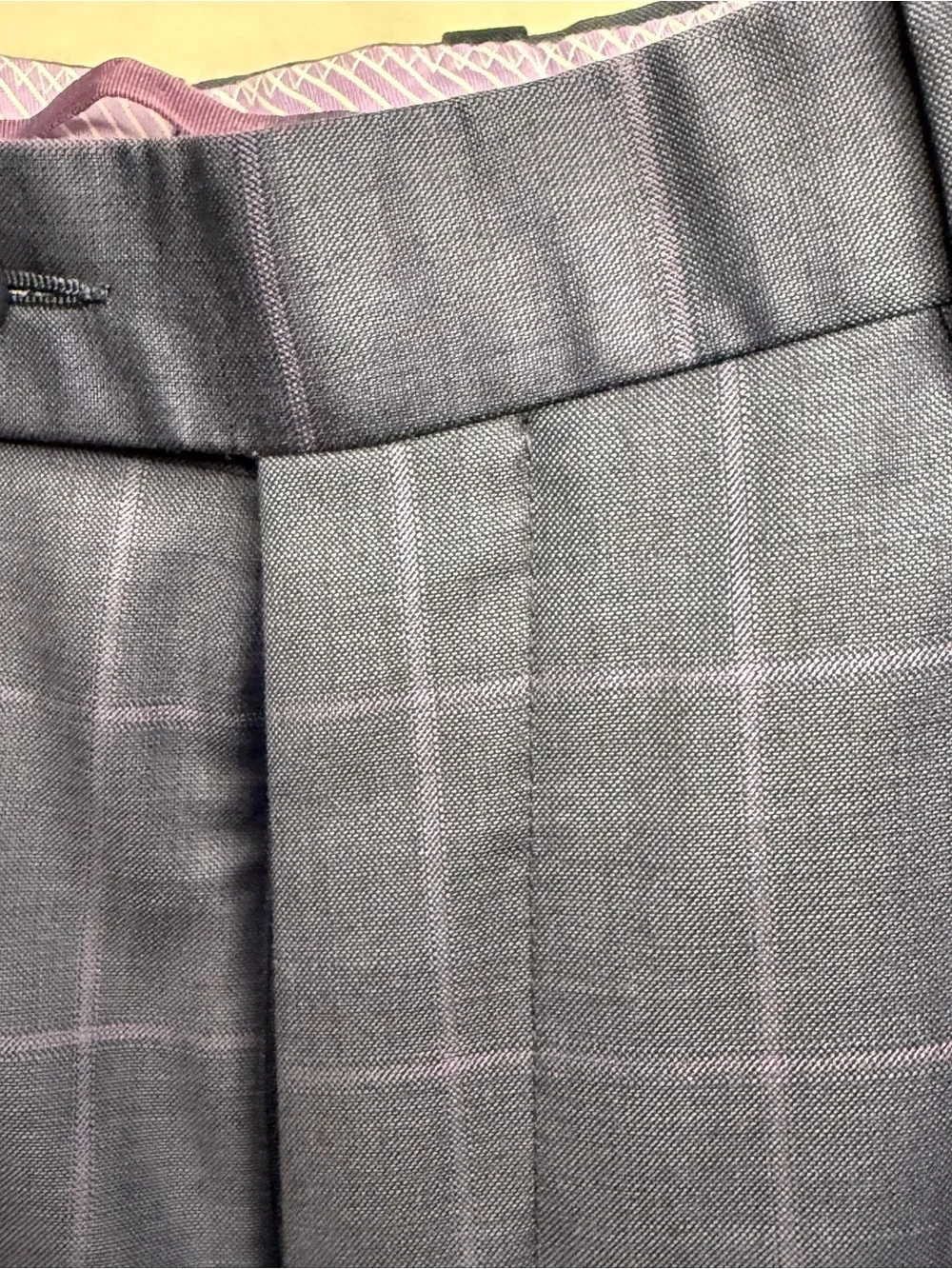 Aristo Eighteen Sterling Men’s 100% Wool Dress Pants Size 34 Navy Windowpane